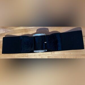 Express Stretchy Thick Black Belt with Silver Buckle